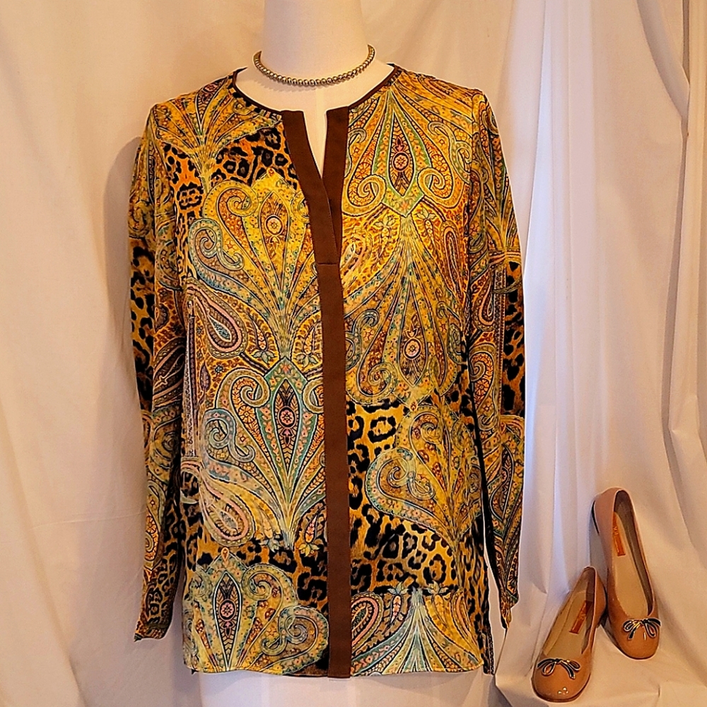 Lafayette 148 Silk Chic Sophisticated Anamal Print